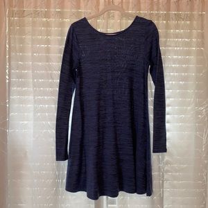 Knit dress, long sleeve, just above knee, drk blue
